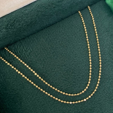 Cadena ● Mini Militar Oro amarillo 18k +3 / 1,81 Gr / 1 mm / 50 Cm *