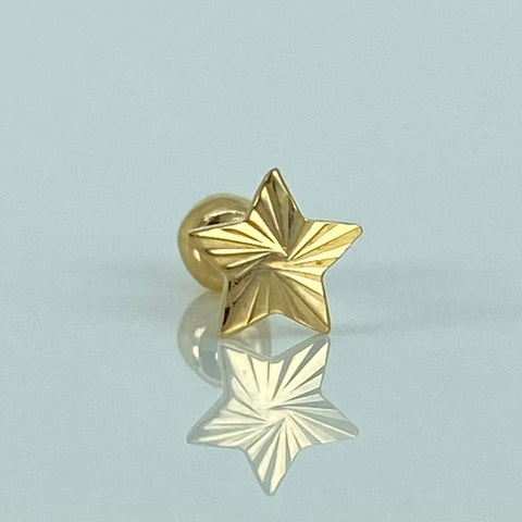 Piercing Estrella Diamantada / Oro Amarillo 18k (Joya) / 0,3gr / 5mm / (Oreja)