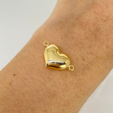 Herraje Corazon Oro amarillo 18k 1,2 Gr / 2,2 Cm  *