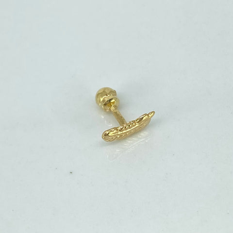 Piercing Pluma / Oro Amarillo 18k (Joya) / 0,25gr / 0.8cm / (Oreja)