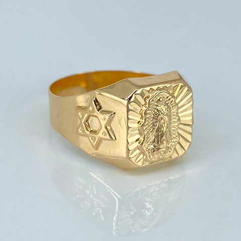 Anillo Sello Virgen Guadalupe Oro amarillo / Talla 9 1/2 / 3,05 Gr