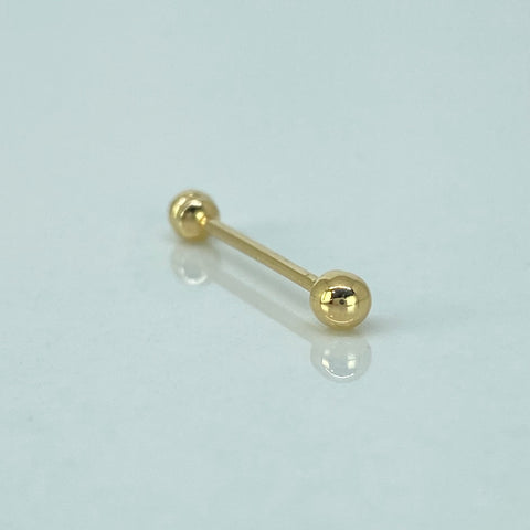 Piercing Bola Lisa 3mm / Oro Amarillo 18k (Joya) / 0,36gr / 2cm / (Pezon) *