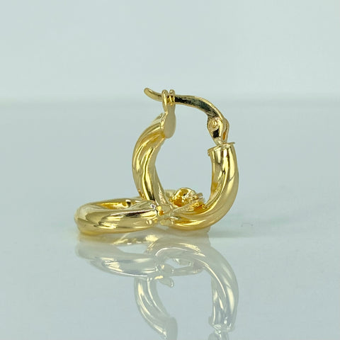 Candongas Entorchadas Oro amarillo 18k 1,3 Gr / 1,5 Cm