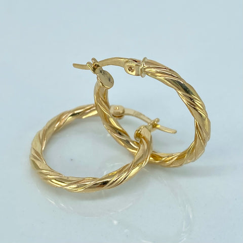Candongas Entorchadas Linea Central Oro amarillo 1,9 Gr / 2,2 Cm *