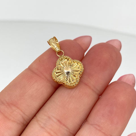 Dije Troquel Trebol Oro amarillo 18k 0,90 Gr / 2,1 Cm