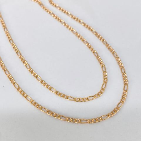 Cadena ● Tres Por Uno 3x1 Oro amarillo 18k 1,4 Gr / 1,8 mm / 45 Cm †