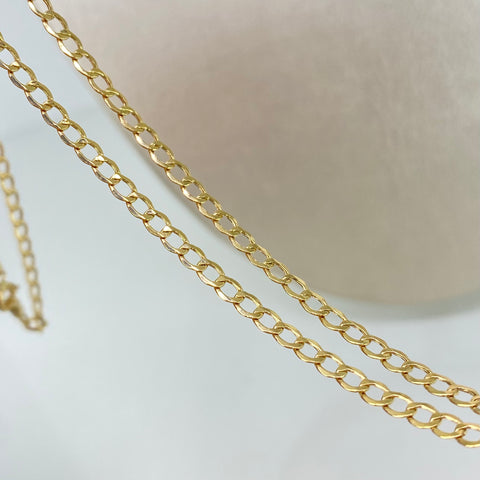 Cadena ● Cubana Oro amarillo 18k 2,75 Gr / 2,7 mm / 50 Cm
