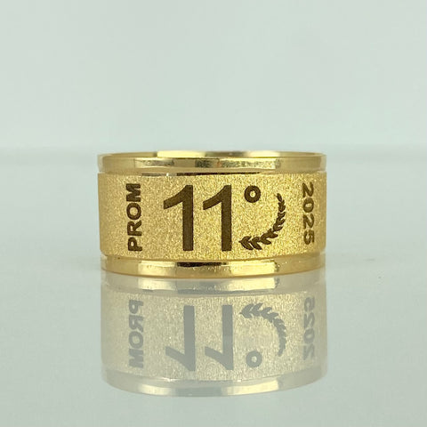 Anillo Argolla Diamantada PROM 11° Oro amarillo 18k / Talla 9 / 3 Gr