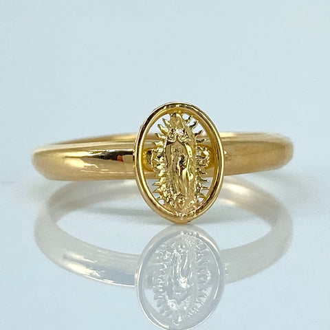 Anillo Virgen Guadalupe Oro amarillo 18k / Talla 5 1/2 / 0,9 Gr *