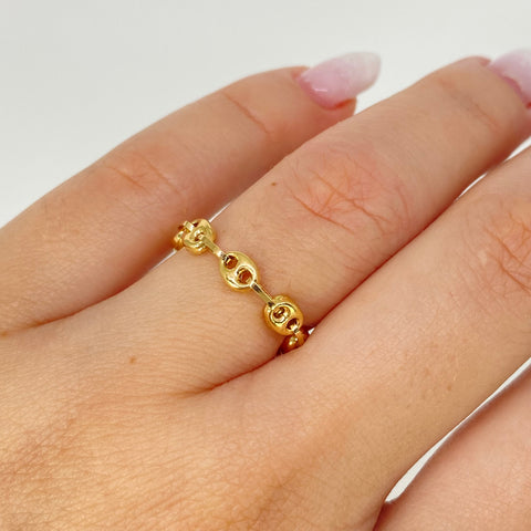 Anillo GC Liso 8 Eslabones Oro amarillo 18k / Talla 6 / 0,84 Gr / 3,8 mm *