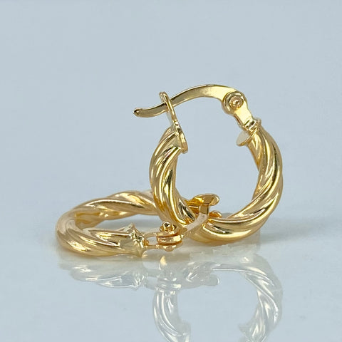 Candongas Entorchadas Oro amarillo 1,13 Gr / 1,5 Cm *
