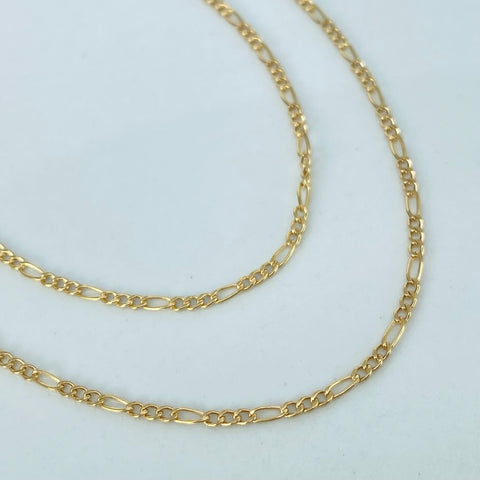 Cadena ● Tres Por Uno 3x1 Oro amarillo 18k +1 / 1,45 Gr / 1,8 mm / 45 Cm *
