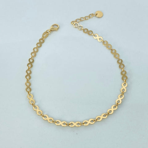 Pulso ● Infinito Oro amarillo 18k +3 / 2,15 Gr / 3,2 mm / 17,5 Cm †