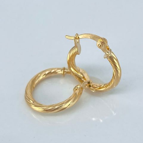 Candongas Entorchadas Oro amarillo 1 Gr / 1,6 Cm †