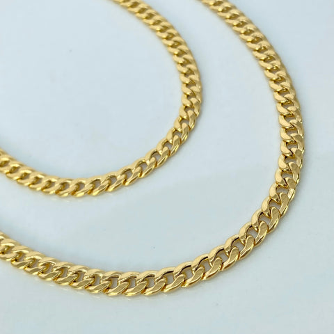 Cadena ● Cubana Oro amarillo 18k 14,5 Gr / 4,5 mm / 50 Cm †
