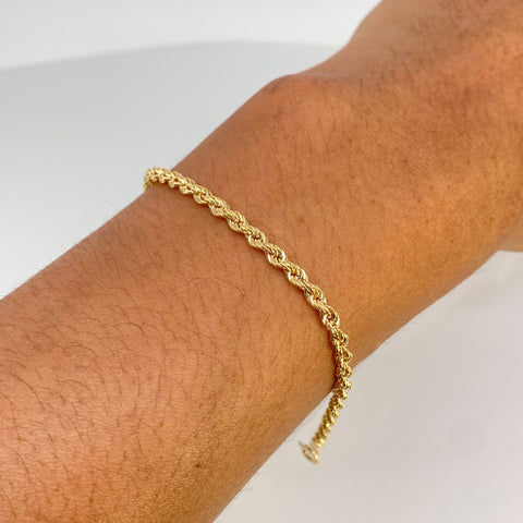 Pulso ● Lazo Oro amarillo 18k +1 / 2 Gr / 3,3 mm / 18,6 Cm *