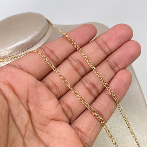 Cadena ● Cubana Doble Oro amarillo 18k 3,27 Gr / 2,5 mm / 60 Cm *