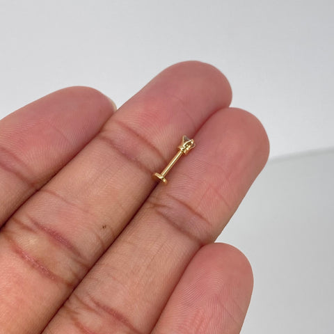 Piercing Circon Blanco / Oro Amarillo 18k (Joya) / 3mm / 0,3gr / 1.2cm / (Oreja) *