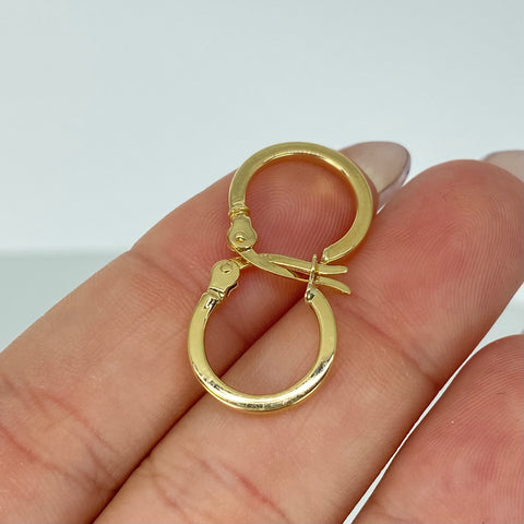 Candongas Cuadradas Lisas Oro amarillo 18k 1,08 Gr / 1,5 Cm