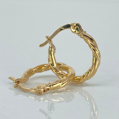 Candongas Melcochas Oro amarillo 18k 1,25 Gr / 1,8 Cm  *