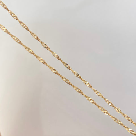 Cadena ● Singapur Oro amarillo 18k 1,8 Gr / 1,3 mm / 50 Cm *