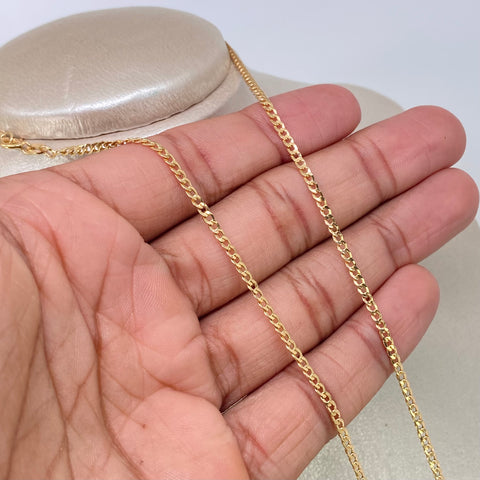 Cadena ● Cubana Oro amarillo 18k 4,05 Gr / 2,4 mm / 60 Cm *