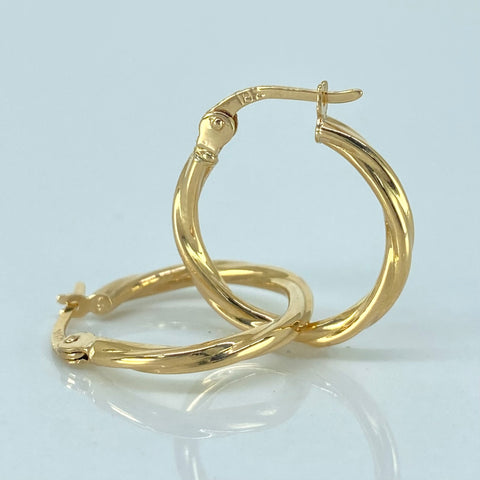 Candongas Entorchadas Oro amarillo 18k 1,5 Gr / 2,1 Cm *