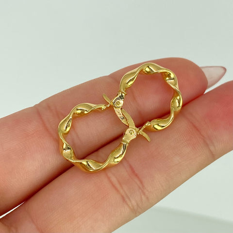 Candongas Melcochas Oro amarillo 18k 1,43 Gr / 1,8 Cm †