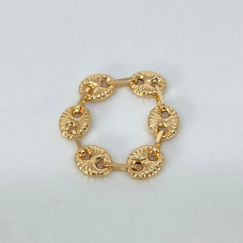 Anillo GC Diamantado 6 Eslabones Oro amarillo 18k / Talla 5 / 1,07 Gr / 5,5 mm *