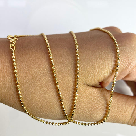 Cadena Italy Mini Militar Diamantada Oro amarillo 18k +1 / 4,34 Gr / 1,3 mm / 40 Cm