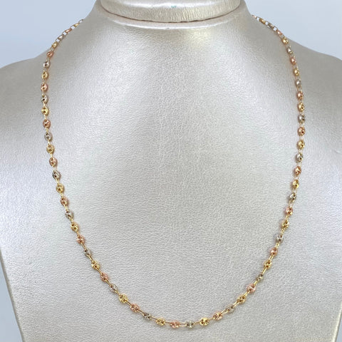 Cadena GC Diamantada Tres oros 18k 7,00 Gr / 3,3 mm / 50 Cm *