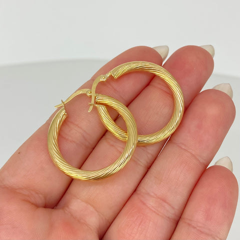 Candongas Entorchadas Oro amarillo 18k 3,25 Gr / 2,9 Cm  *