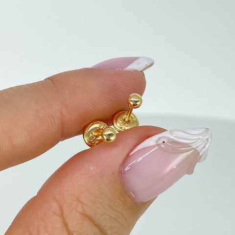 Topos Bolas Lisas Oro amarillo 0,44 Gr / 3 mm *