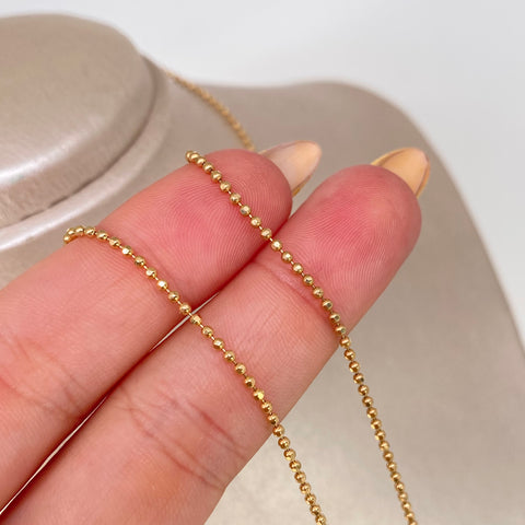 Cadena ● Mini Militar Oro amarillo 18k +3 / 5,55 Gr / 1,3 mm / 60 Cm *