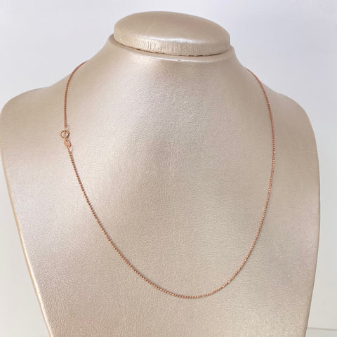 Cadena ● Mini Militar Diamantada Oro rosa 18k +3 / 1,82 Gr / 1 mm / 45 Cm