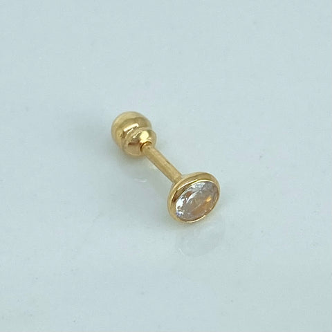 Piercing Circon Blanco / Oro Amarillo 18k (Joya) / 0,34gr / 4.1mm / (Oreja) *