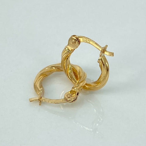 Candongas Entorchadas Oro amarillo 18k 0,9 Gr / 1,3 Cm