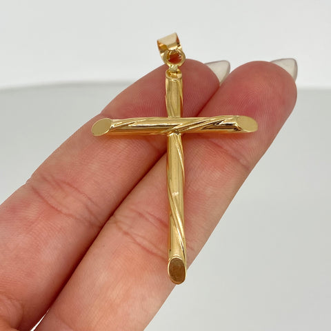 Dije Cruz Entorchada Oro amarillo 18k 2,25 Gr / 5,5 Cm