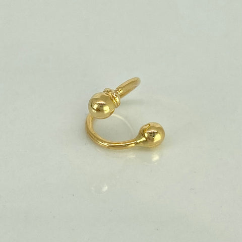 Piercing Espiral Bola  / Oro Amarillo 18k (Joya) / 0,48gr / 1.1cm / (Oreja)