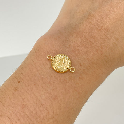 Herraje San Benito Diamantado Oro amarillo 18k 0,85 Gr / 2 Cm  *