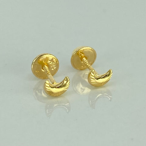 Topos Luna Diamantada Oro amarillo 18k 0,47 Gr / 4 mm  *