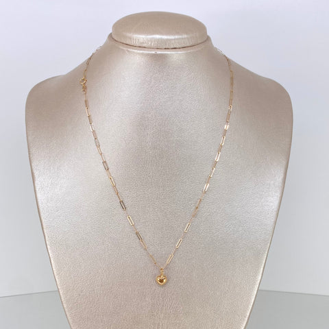 Set Cadena ● Cajon + Dije Corazon Oro amarillo 18k 1,05 Gr / 2 mm / 45 Cm