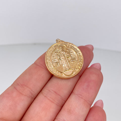 Dije Troquel San Benito Oro amarillo 18k 3,80 Gr / 3 Cm