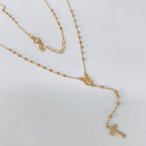 Rosario ● Virgen Milagrosa Bolas Lisas 2mm Oro amarillo 18k +3 / 4,1 Gr / 50 Cm *