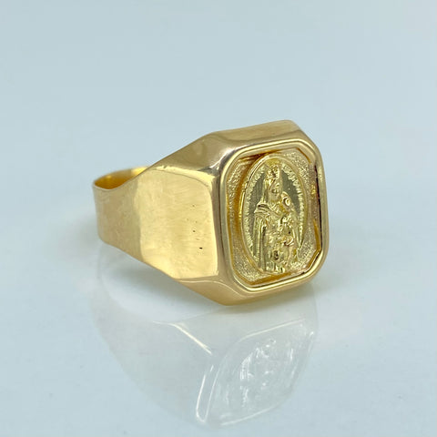 Anillo Sello Virgen Del Carmen Oro amarillo / Talla 10 / 3,57 Gr *