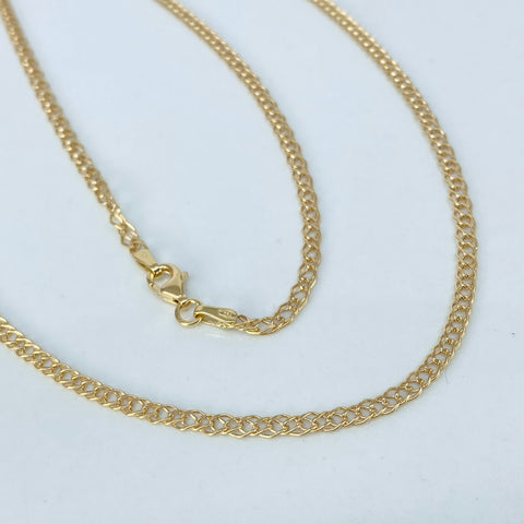 Cadena ● Cubana Doble Oro amarillo 18k 3,27 Gr / 2,5 mm / 60 Cm *