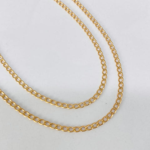 Cadena ● Cubana Oro amarillo 18k 3,12 Gr / 2,5 mm / 60 Cm