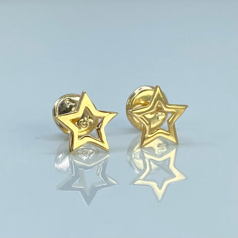 Topos Estrella Silueta Oro amarillo 18k 0,67 Gr / 7 mm †