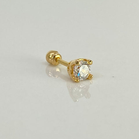 Piercing Circon Blanco / Oro Amarillo 18k (Joya) / 0,65gr / 4.5mm / (Oreja) †