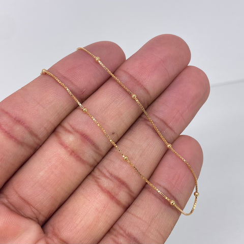 Tobillera ● Veneciana Bolas Lisas 2mm Oro amarillo 18k +1 / 1,15 Gr / 24,2 Cm
